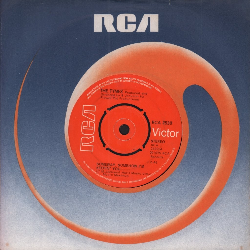 Tymes Someway Somehow I'm Keepin' You 7" vinyl UK Rca 1975 4 prong label design