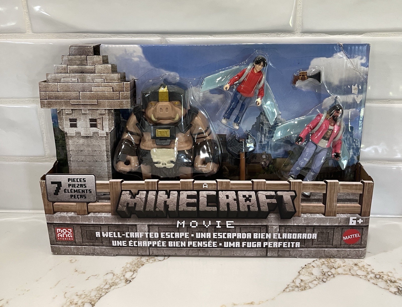 Minecraft Movie A Well‑Crafted Escape Figure Pack – 3 Figures + Accessories