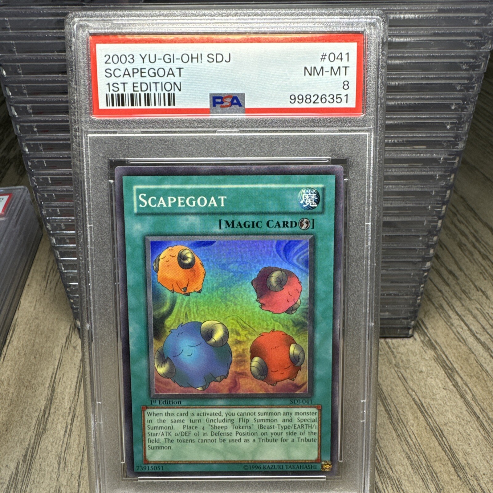 2003 YU-GI-OH! STARTER DECK: JOEY 1ST EDITION #041 SCAPEGOAT PSA 8