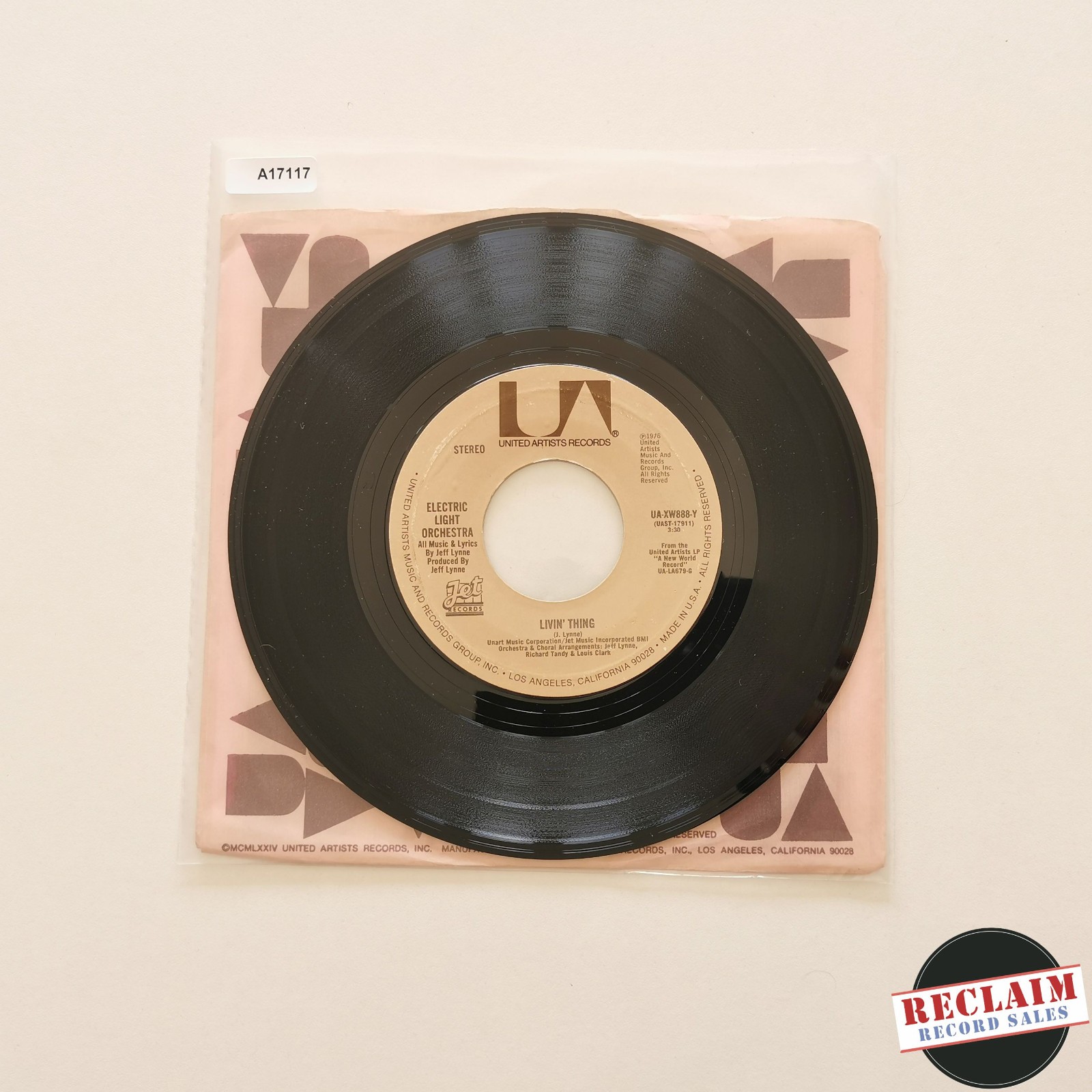 electric light orchestra - livin thing 7" vinyl record VG