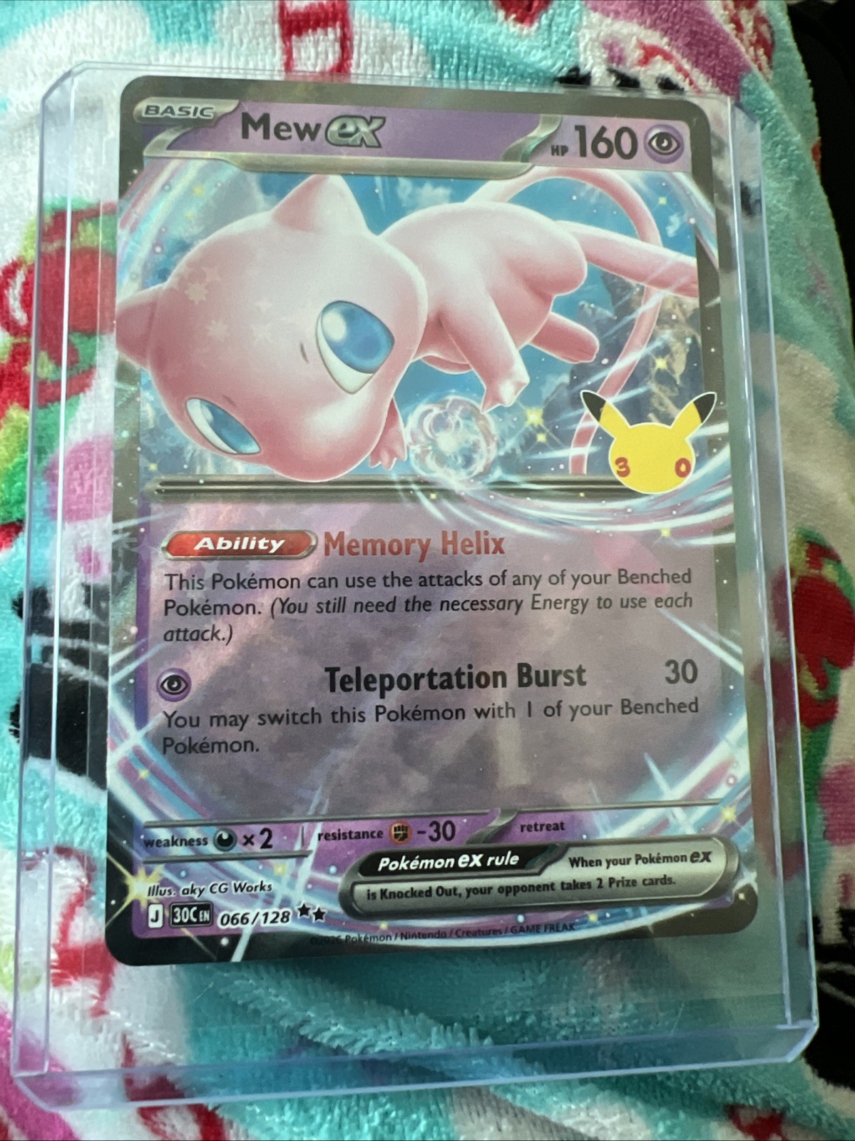 Mew EX 066/128 30° Celebrazione Holo Pokemon Inglese