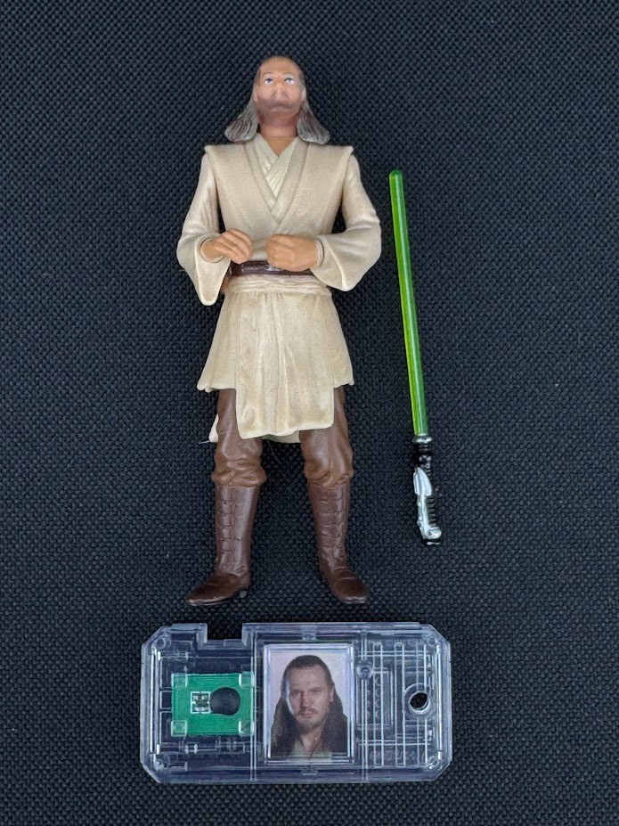 Star Wars Episodio I Qui-Gon Jinn completo Hasbro 1999 POTF 2 Comm Tech