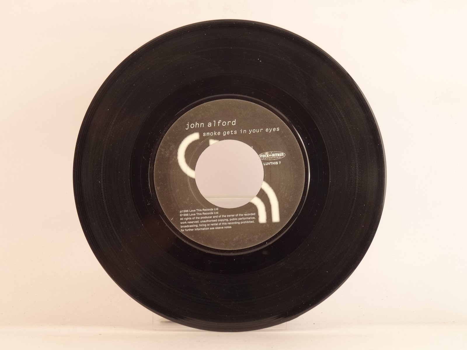 ALFORD,JOHN SMOKE GETS IN YOUR EYES (137) 7" LOVE THIS