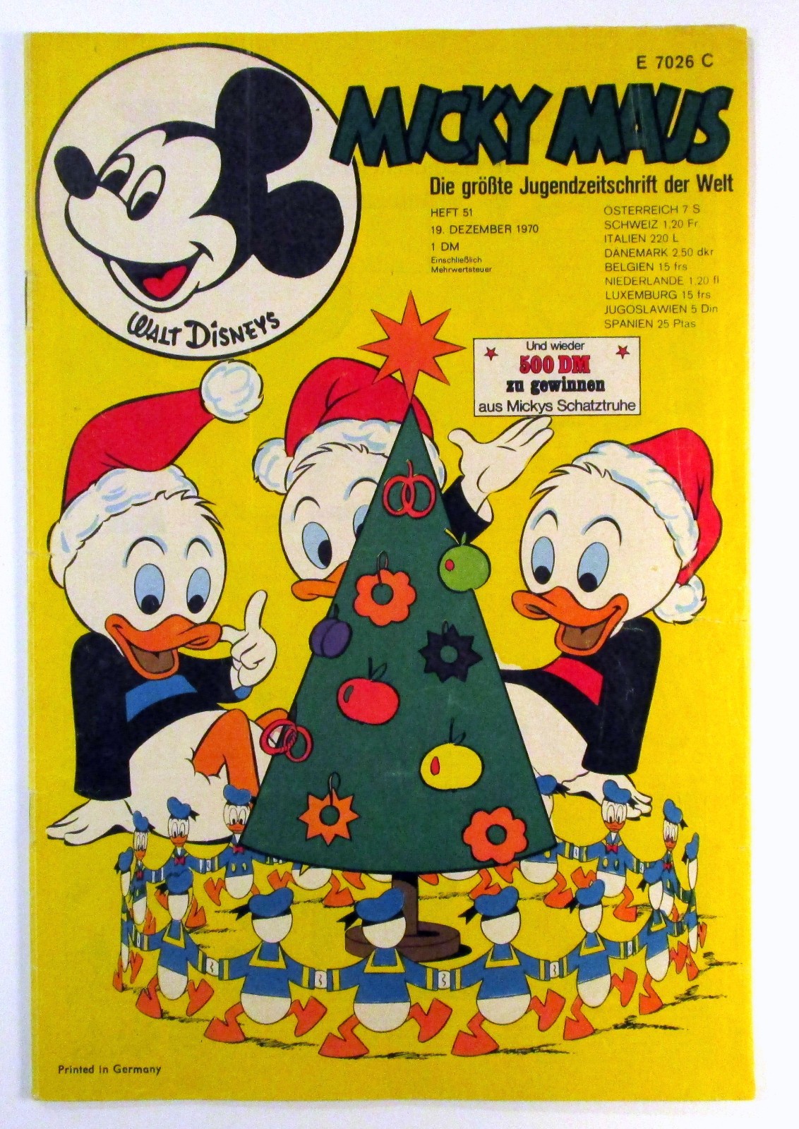 Topolino 1970 fascicolo 51 del 19 dicembre 1970 Walt Disney originale Ehapa Editore