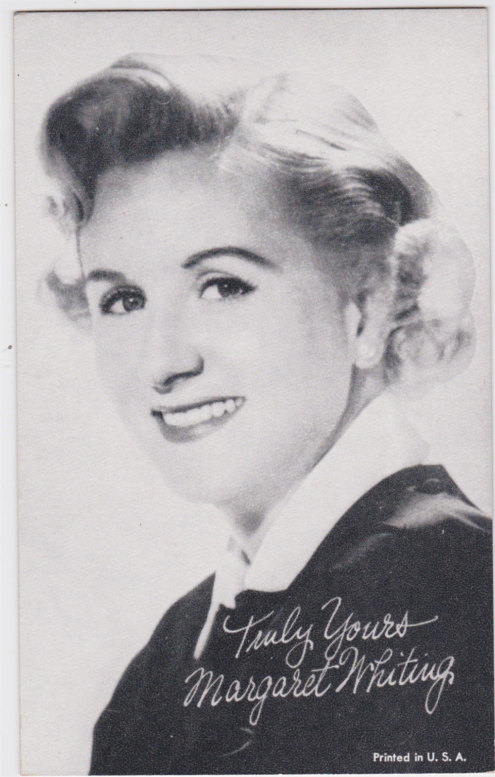 EXHIBIT CO. ARCADE VOCALISTS CARD ANNI 50 MARGARET WHITING! RARA, CARTA POPOLARE!!