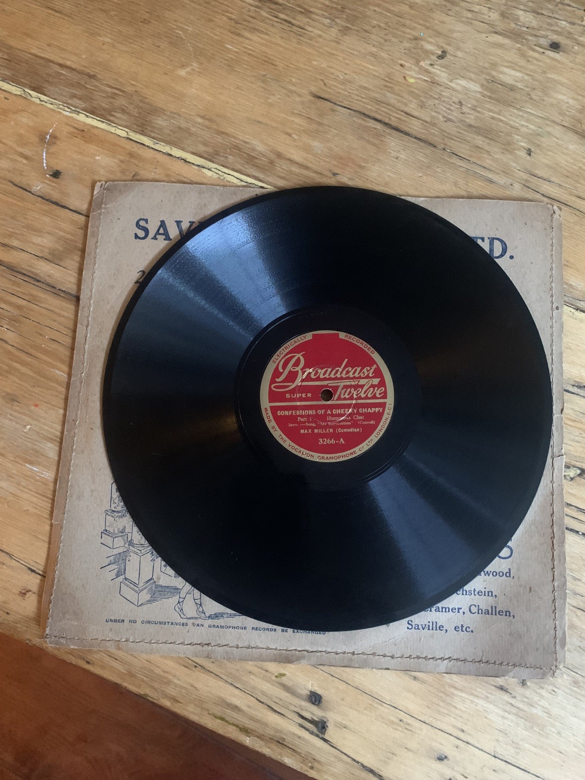 MAX MILLER  10"78 CONFESSIONS OF A CHEEKY CHAPPY BROADCAST Plays nicely comedy
