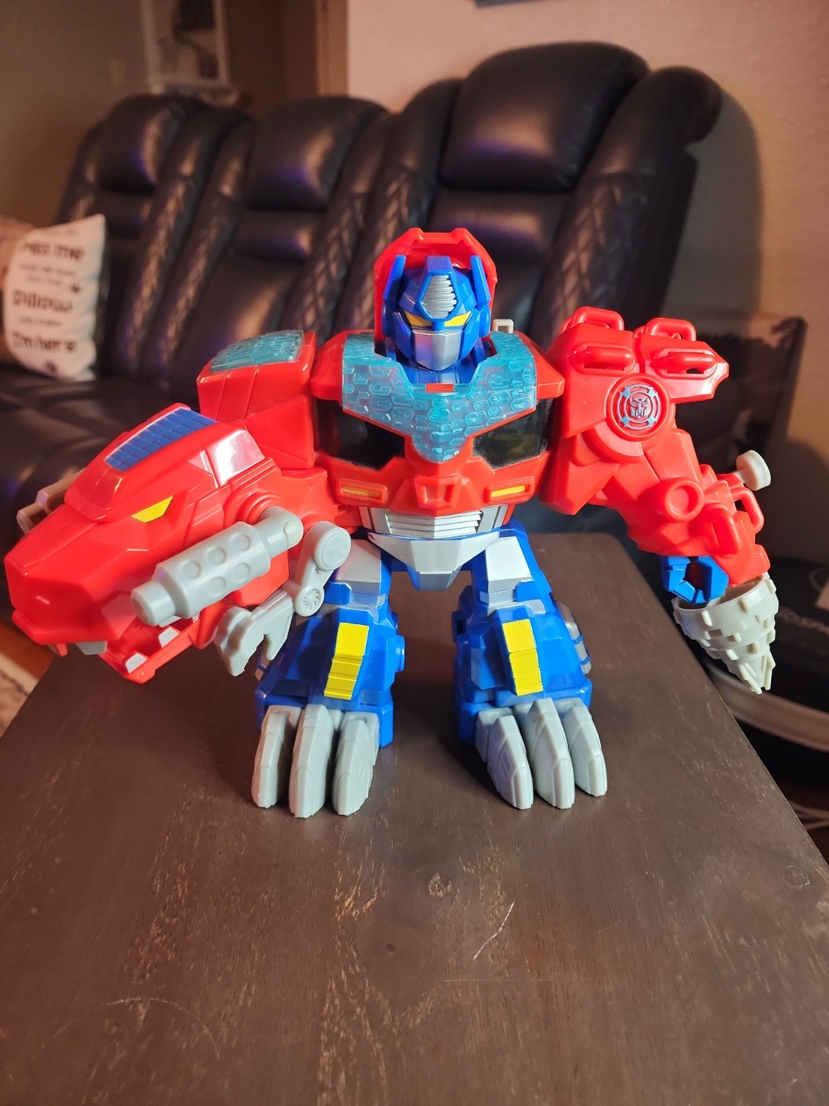 Playskool Transformers Rescue Bots 9" Optimus Prime T-Rex  Optimus Primal