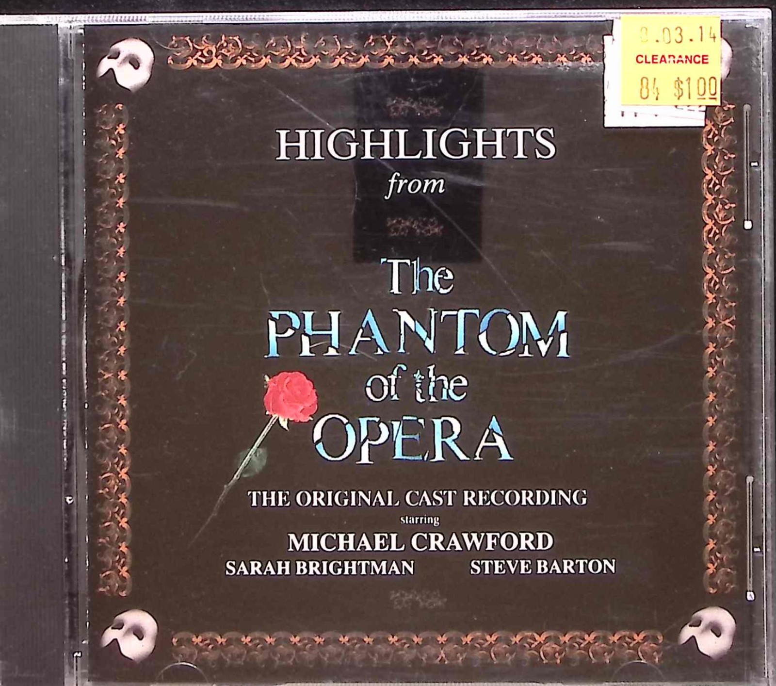 VARIOUS ARTISTS  HIGHLIGHTS FROM THE PHANTOM OF THE OPERA  POLYDOR REC CD 491A
