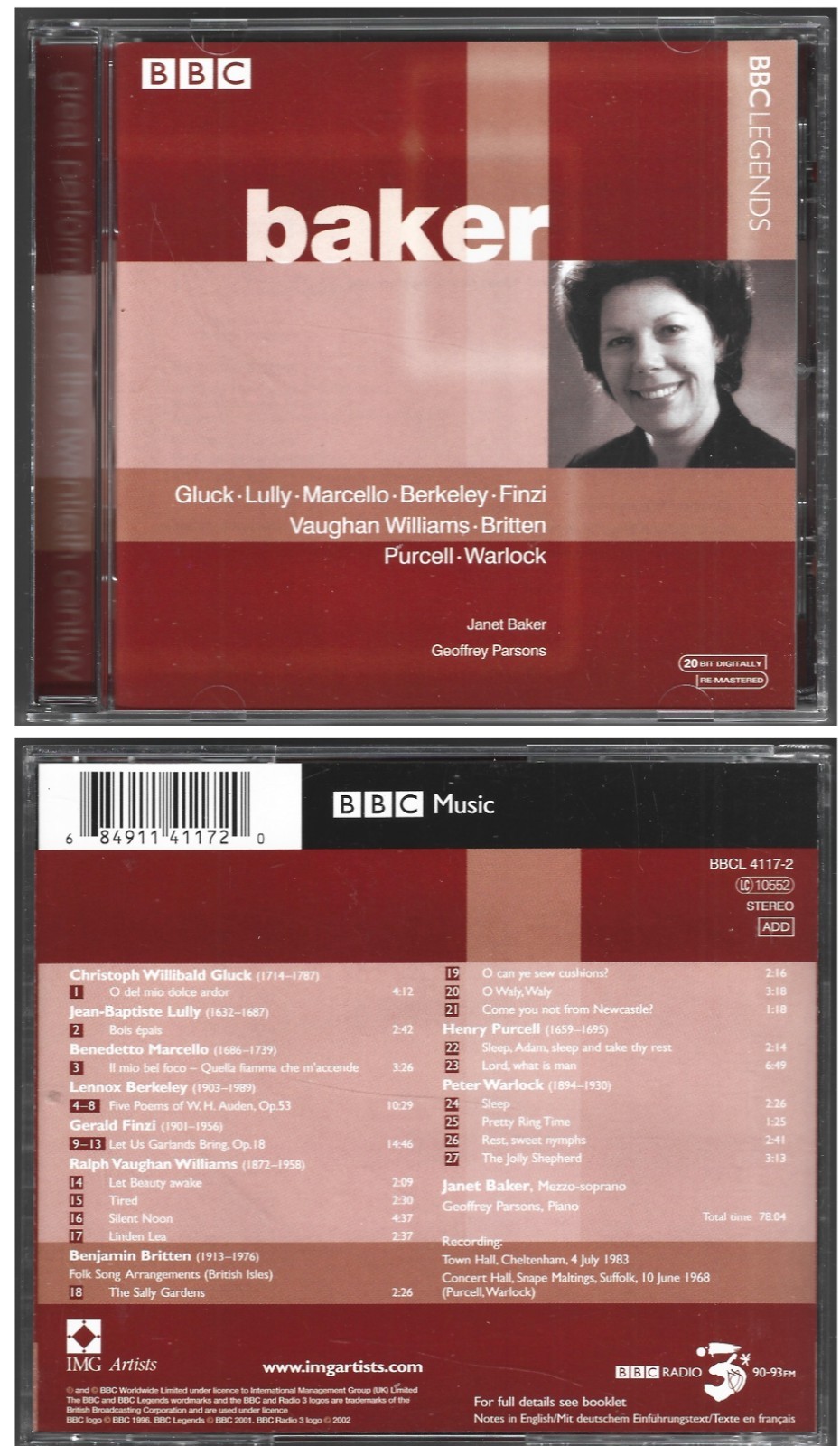 Janet Baker BBC Legends Great Performances of the 20th Century 2001 Nr Fine