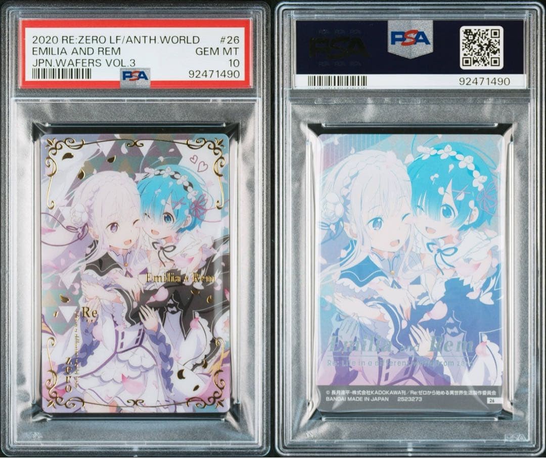 Scheda wafer PSA 10 Re:Zero Emilia & Rem 2020