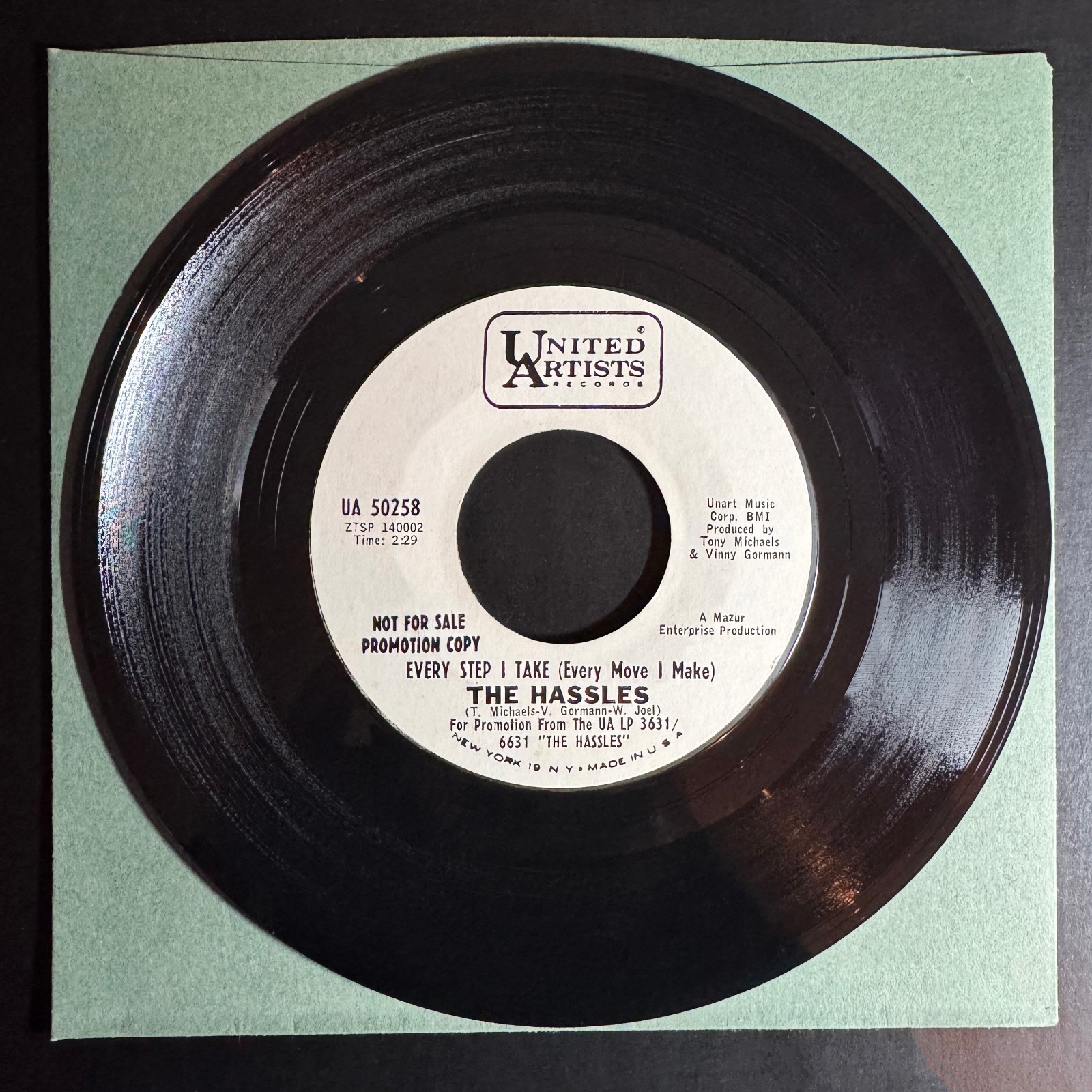 The Hassles (Billy Joel) "Every Step I Take/I Hear Voices" 1968 Garage 45rpm NM