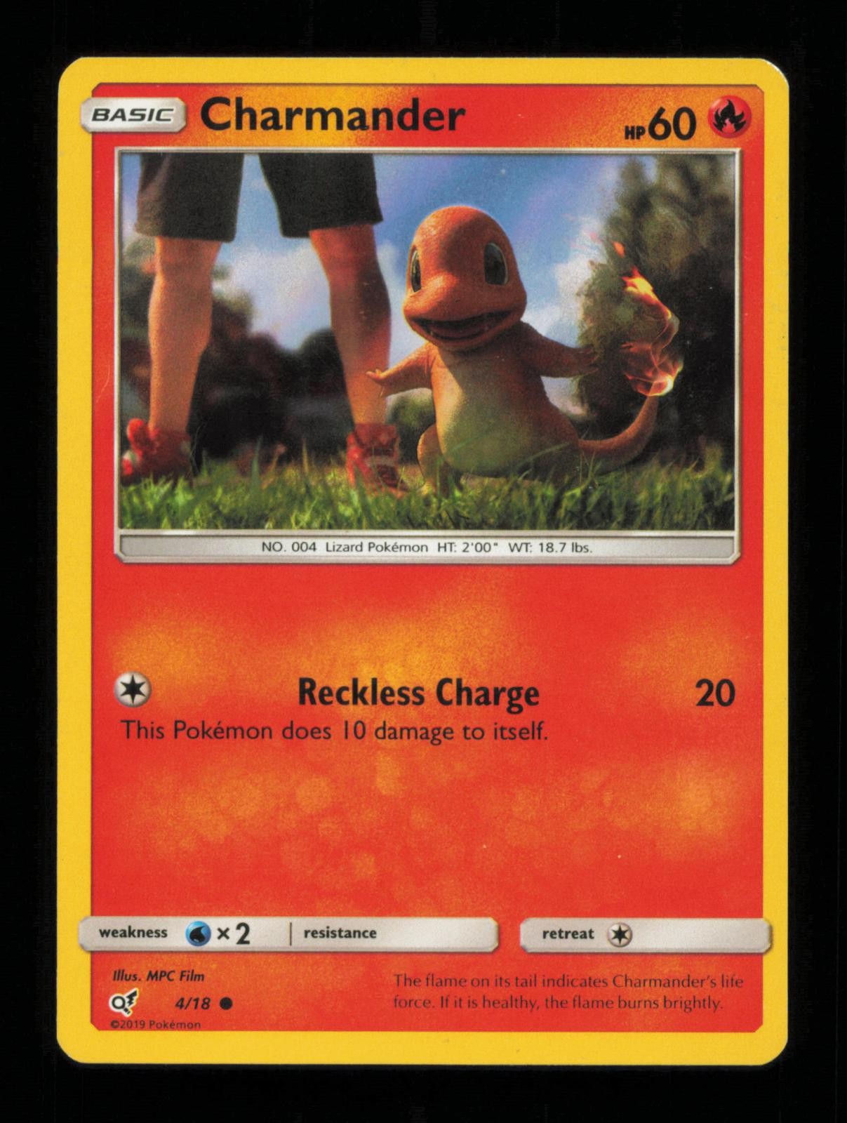 Charmander 4/18 detective comune Pikachu Pokemon Holo leggermente giocato