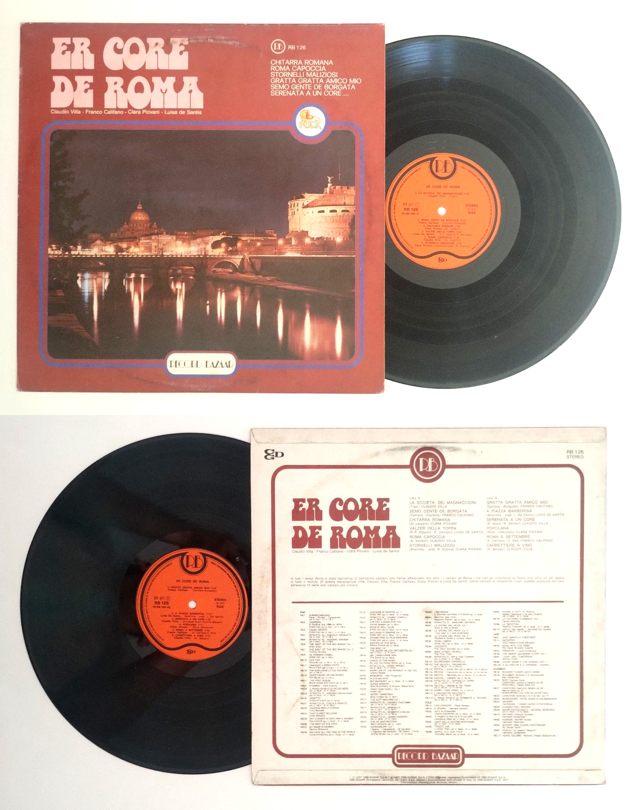 Lp Er Core De Roma Franco Califano Claudio Villa Vintage Vinyl Italy 1977