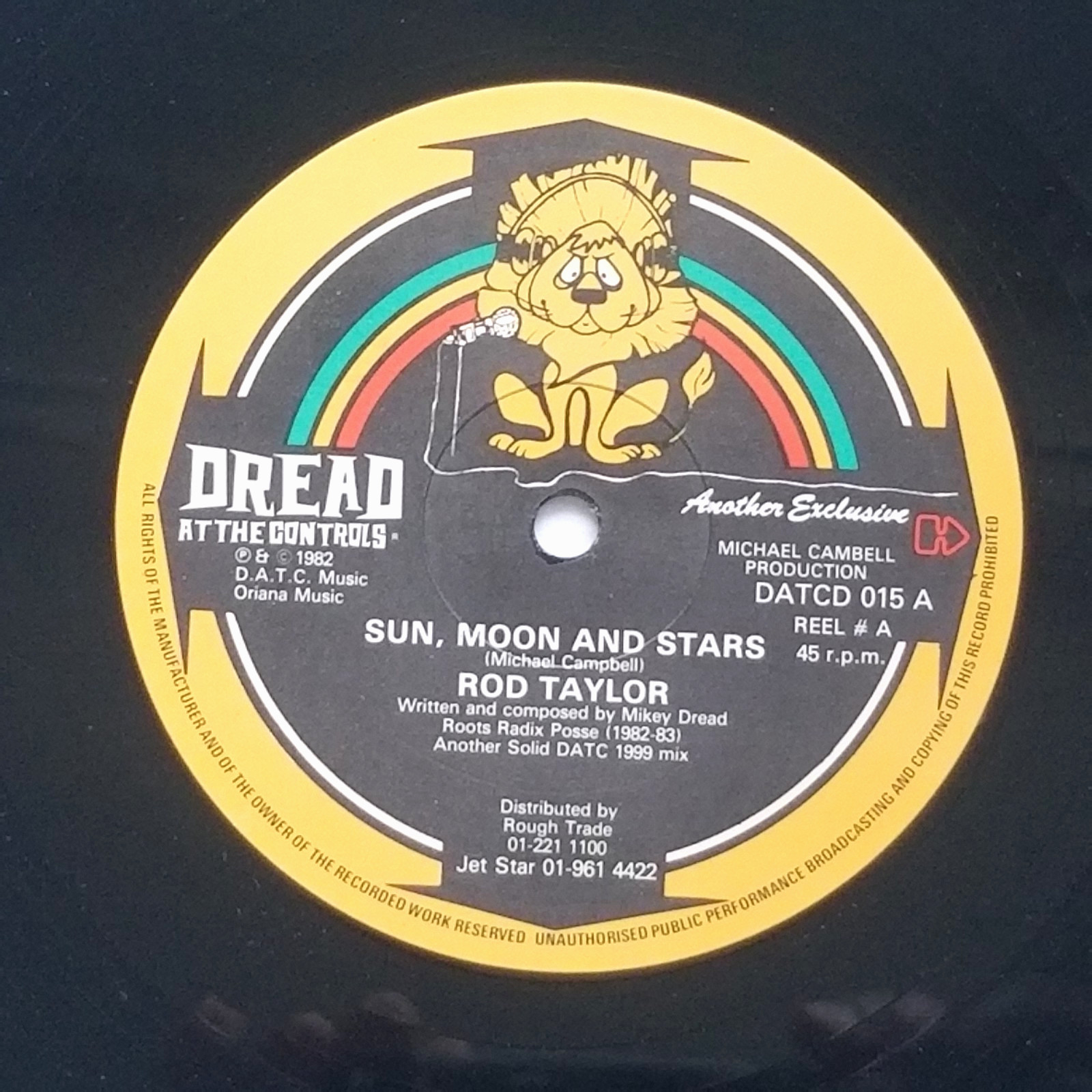ROD TAYLOR /SUN,MOON AND STARS   REGGAE   VINYL RECORD  12"  (VG+) 1982 U.K ORIG