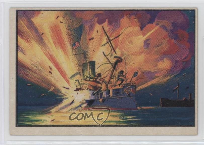 1954 Bowman US Navy Victories Black Back Remember the Maine #32 0nr3