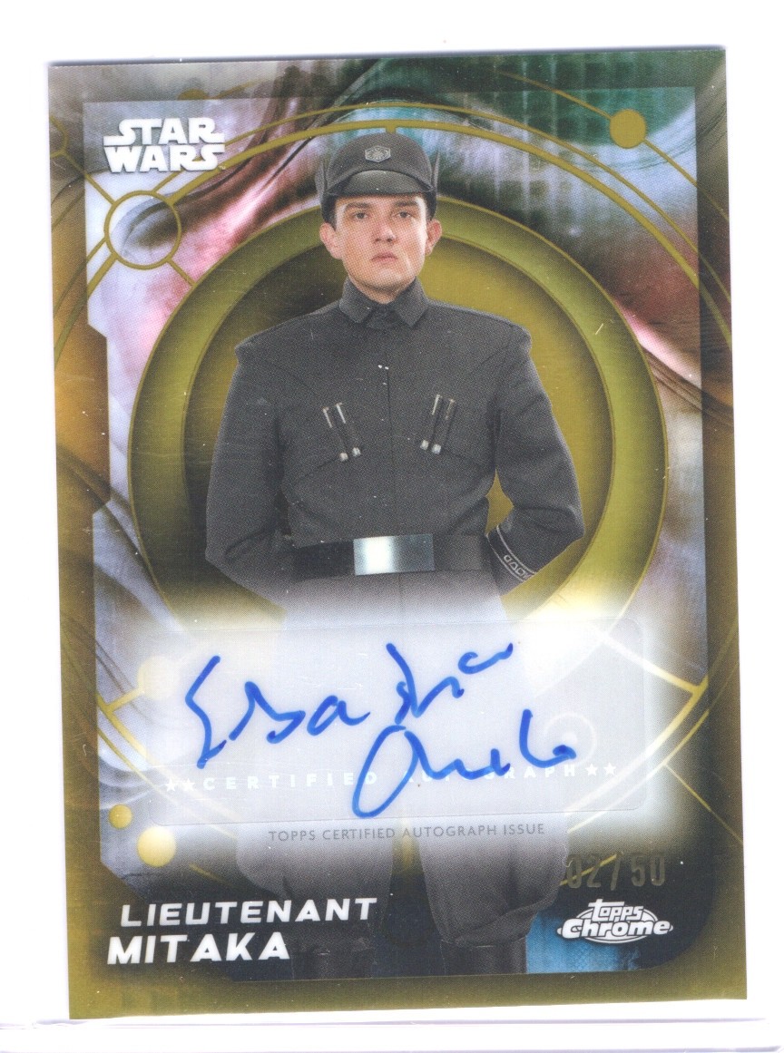 2026 Topps Chrome Star Wars #A-SEB Lieutenant Mitaka Gold Auto /50