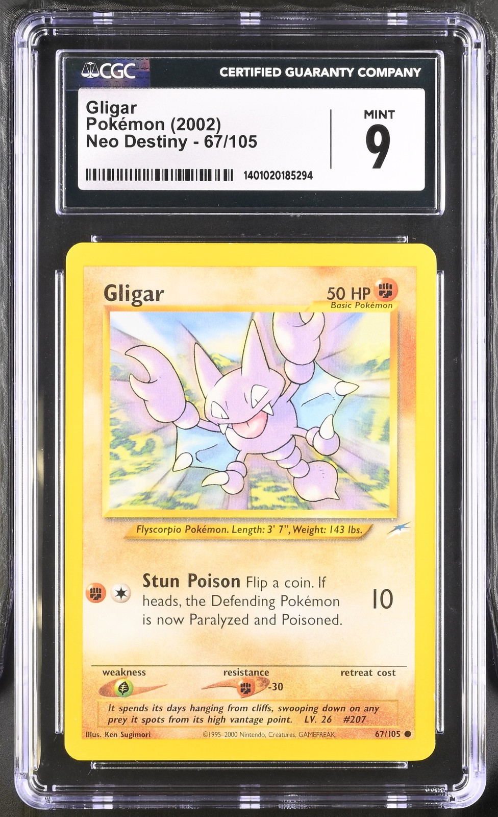 2002 Neo Destiny Gligar CGC 9 #67/105