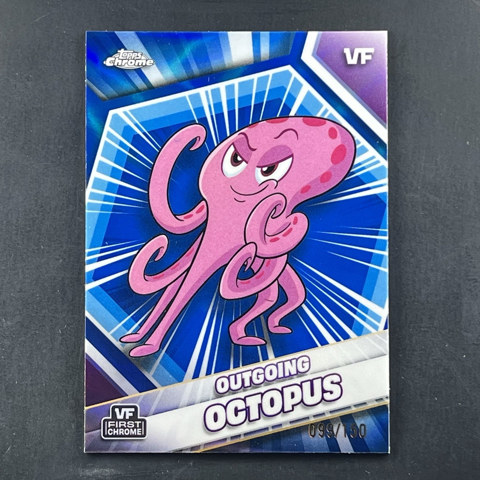 2026 Topps Chrome VeeFriends Outgoing Octopus Blue Refractor /150