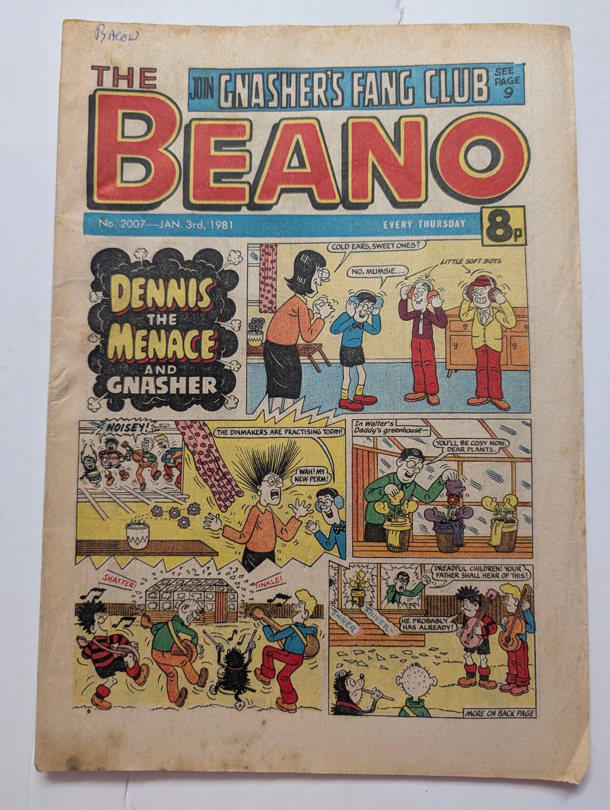 Beano Comic No 2007, January 3rd 1981.