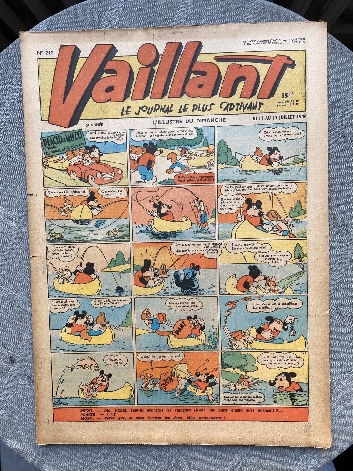 Vaillant Il Giornale Più Coinvolgente N°217 1949 Buone Condizioni