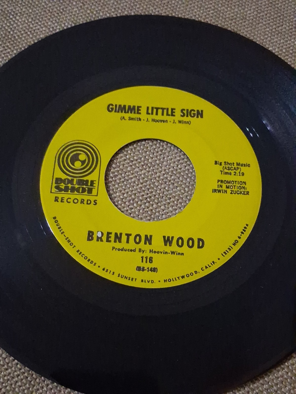 Brenton Wood - Gimme Little Sign - Double Shot (45RPM 7”Single)(J619) Nm