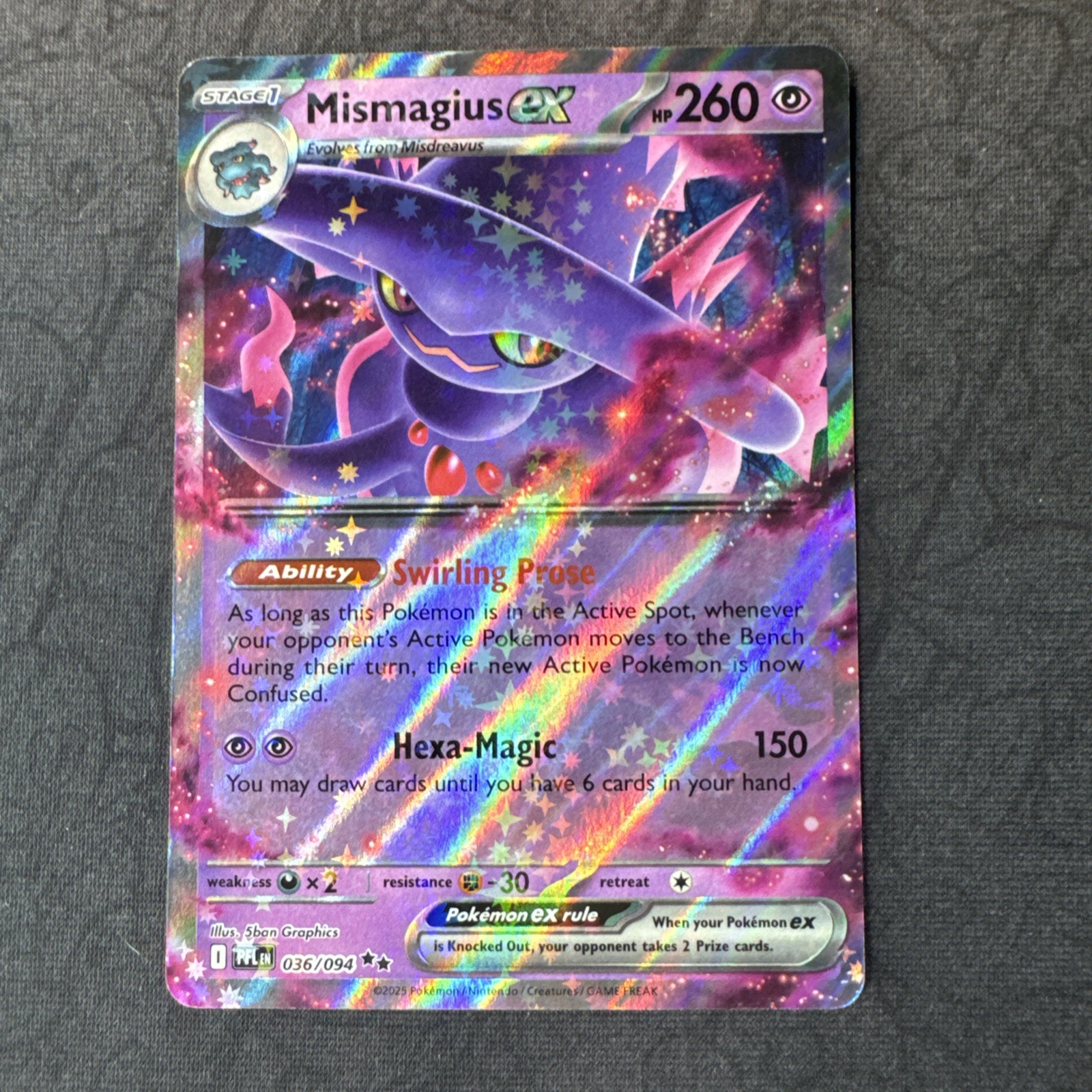 Mismagius ex 036/094 Me02: Fiamme Fantastiche Holo Pokemon