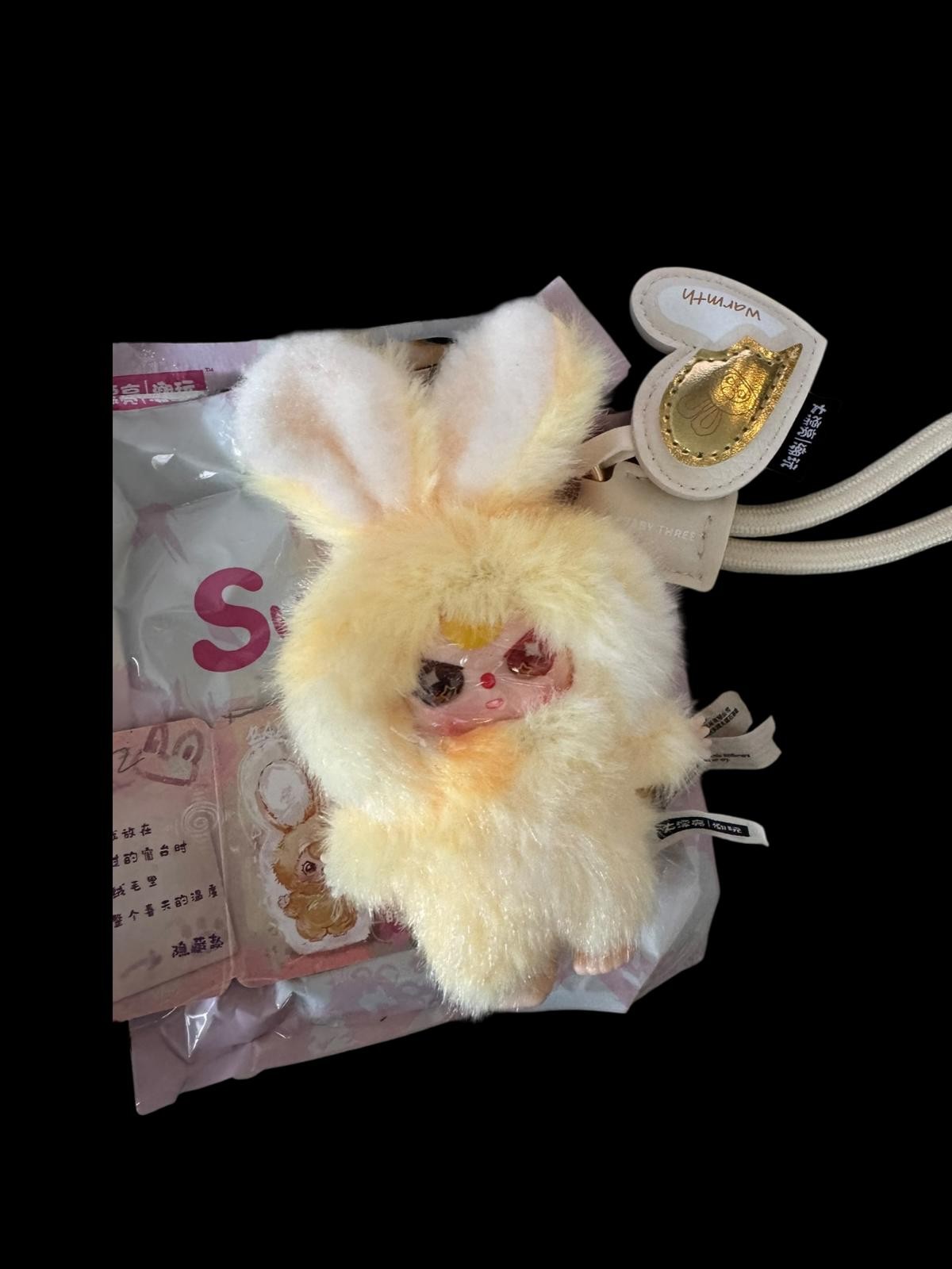 Ciondolo peluche SEGRETO bambino tre super mini coniglietto caldo sorpresa nascosta