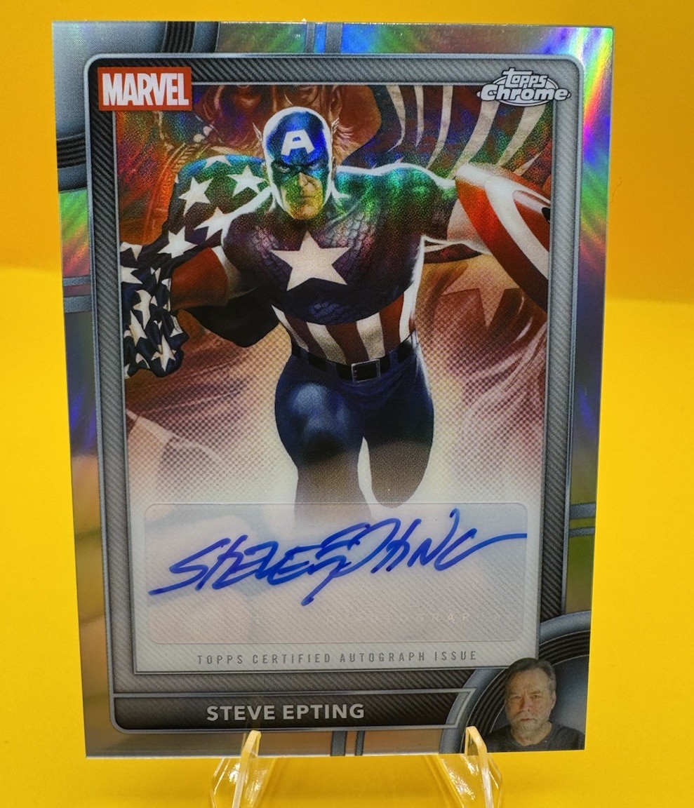 2026 Topps Chrome Marvel Steve Epting Autentica Auto Capitan America #AA-SE