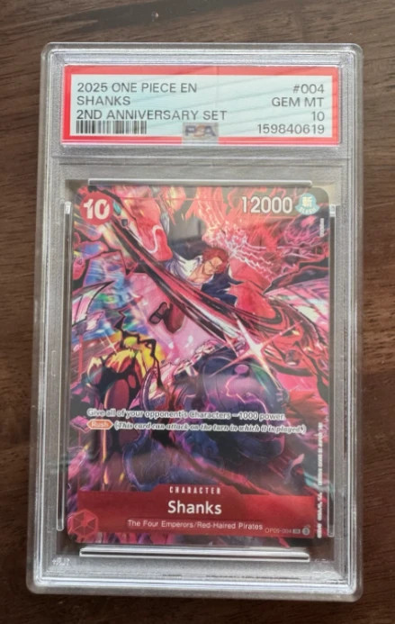 2025 One Piece English Version 2nd Anniversary Commemorative Set #004 Shanks PSA 10