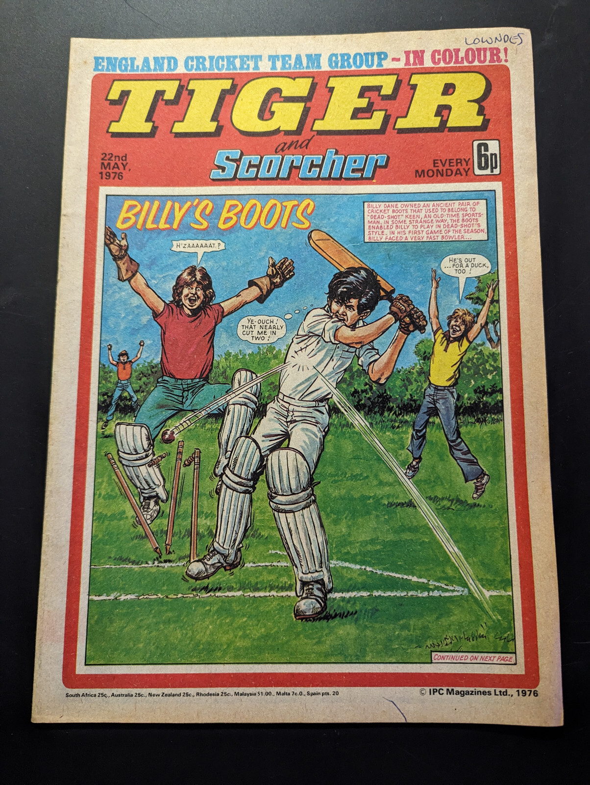Tiger and Scorcher Comic 22nd May 1976.