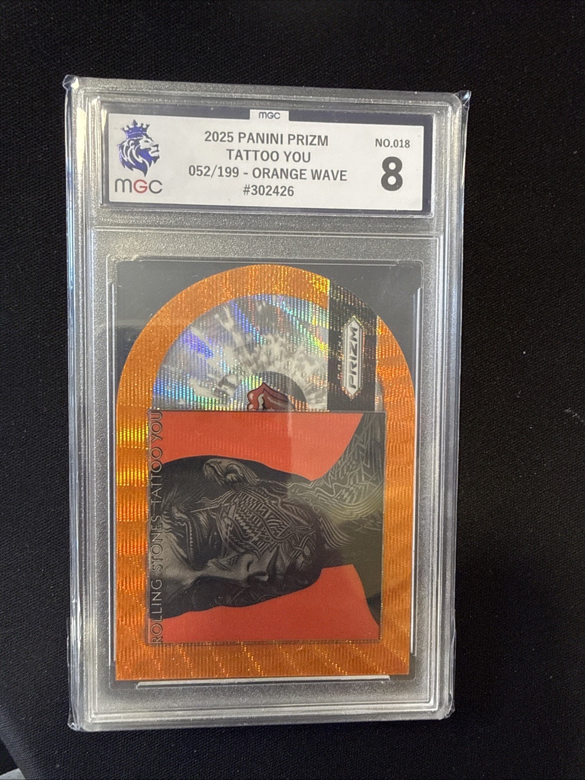 Rolling Stones Tattoo You 2025 Panini Prizm Orange Wave /199 MGC 8