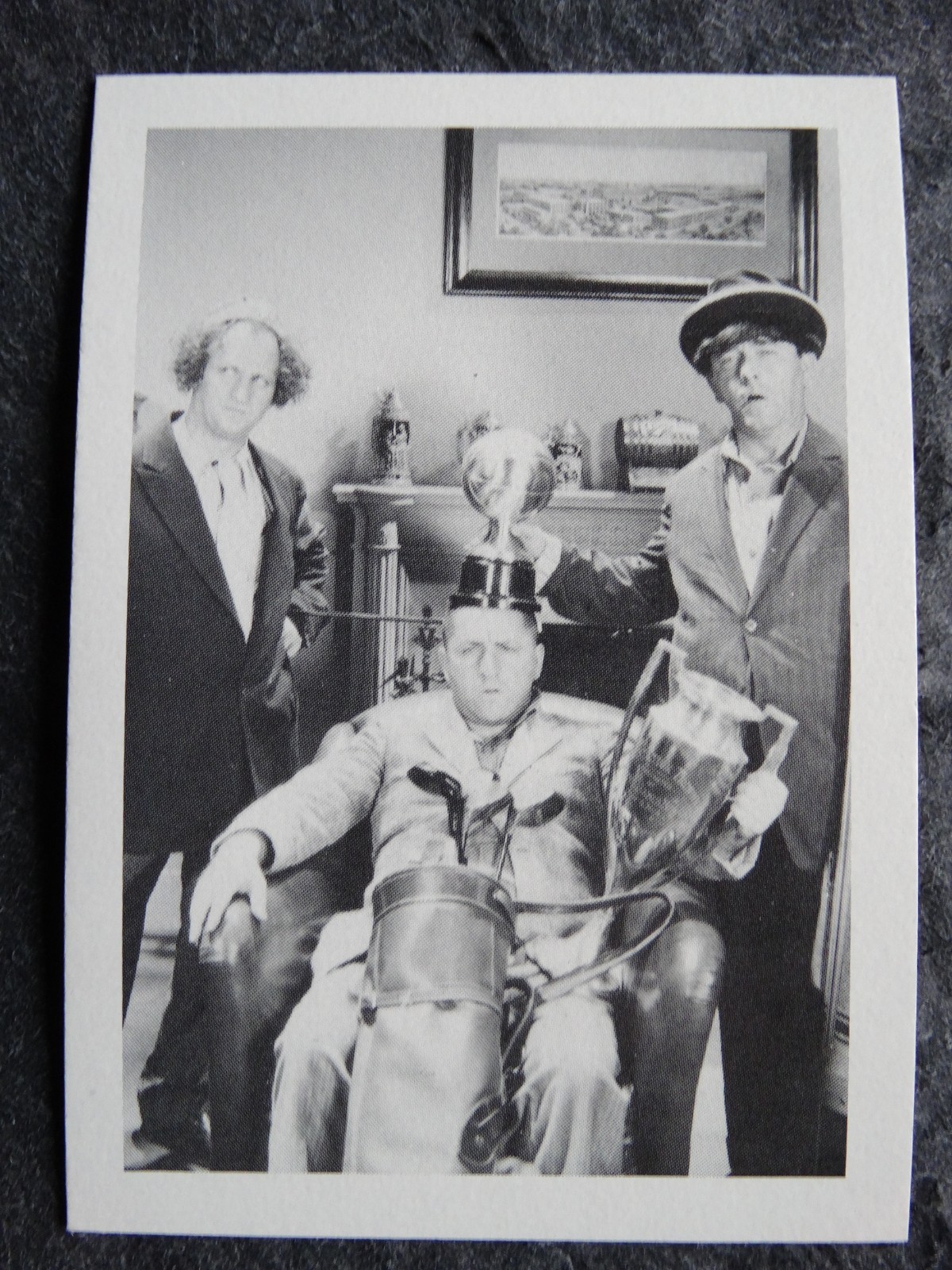 1985 FTCC The Three Stooges Trivia Backs #7 Moe Larry Curly Trading Card