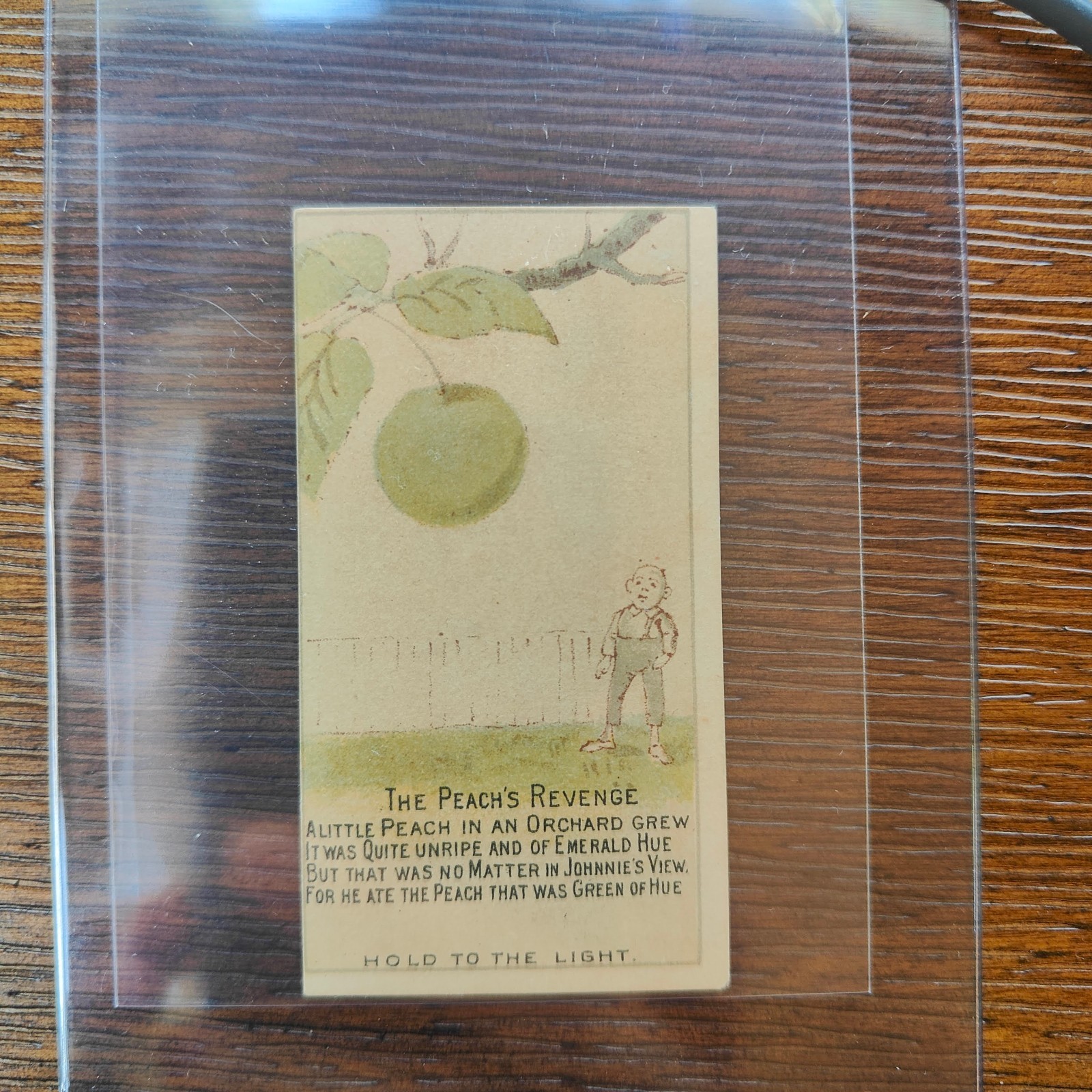1889 Kinney Bros Magic Changing Cards N223 The Peaches Revenge Hold to Light