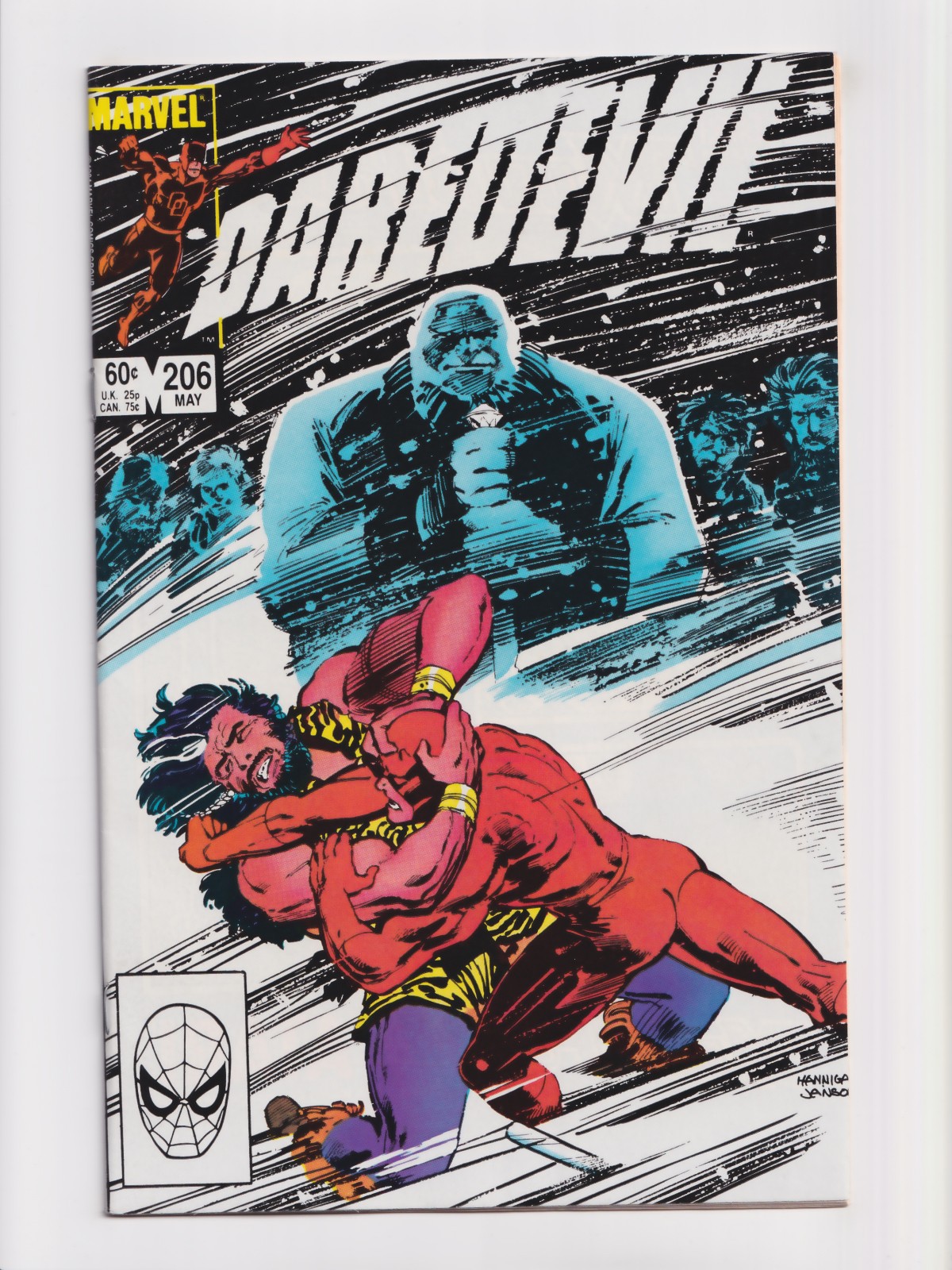 Daredevil #206 quasi nuovo 1984 copertina Kingpin fumetti Marvel di alta qualità