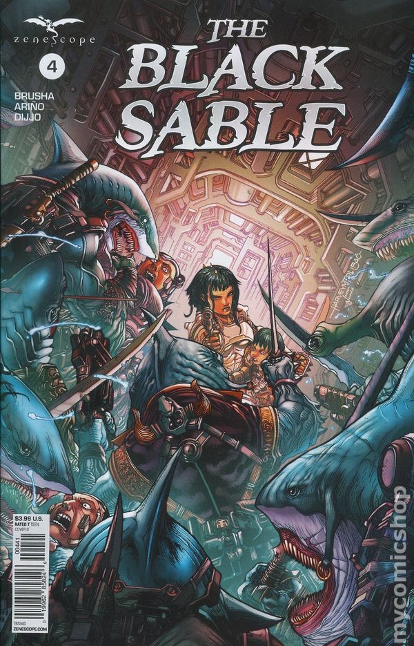Black Sable #4D FN 2018 immagine stock Zenescope