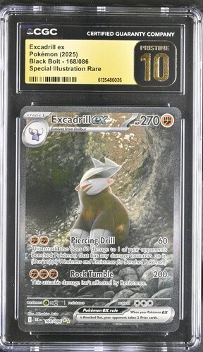 Excadrill ex 168/086 illustrazione speciale rara - bullone nero CGC 10 immacolato