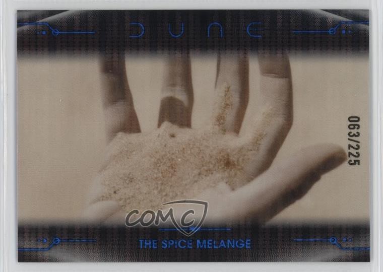 2024 Topps Chrome Dune Blue Sonar rifrattore 63/225 The Spice Melange #49 5b1