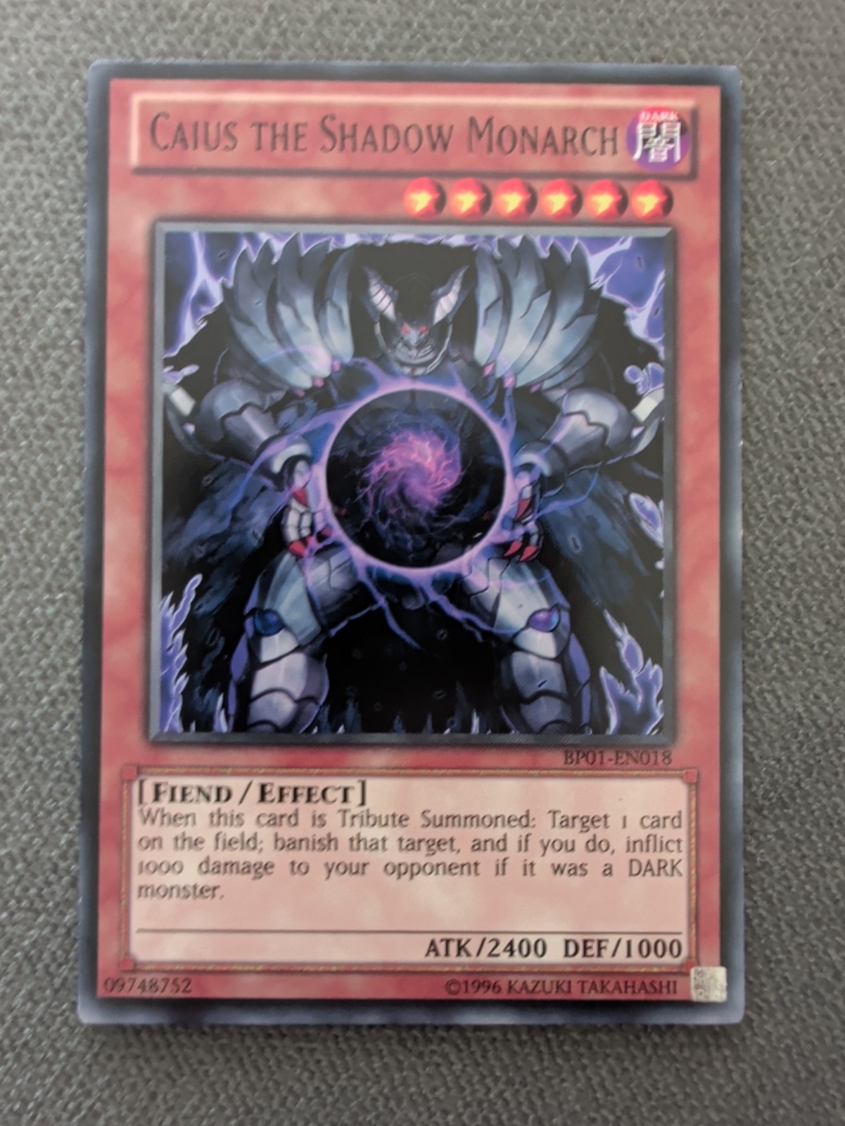 Caius the Shadow Monarch - BP01-EN018 - VLP - Unlimited - Rare - Yu-Gi-OH!