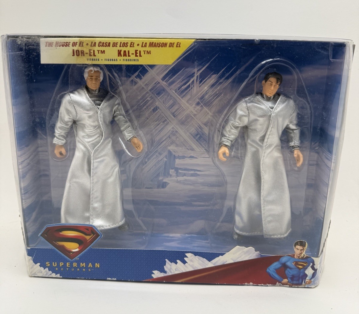 SUPERMAN RETURNS~2006 NIB NEW NOS~THE HOUSE OF EL~JOR-EL & KAL-EL 2PK 6" FIGURES