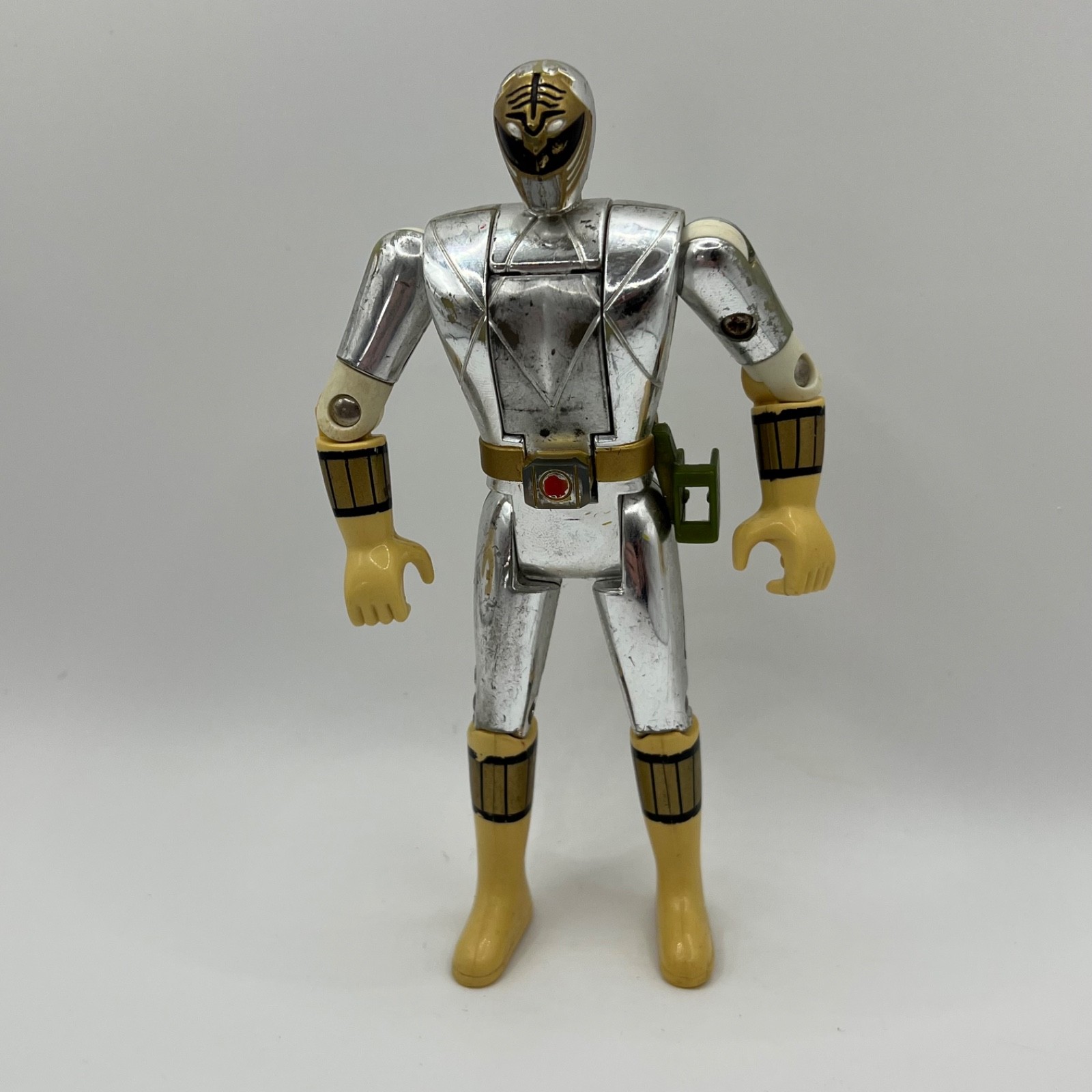 Bandai Mighty Morphin Power Rangers Auto Morphin Ranger Bianco Metallizzato 5" #6