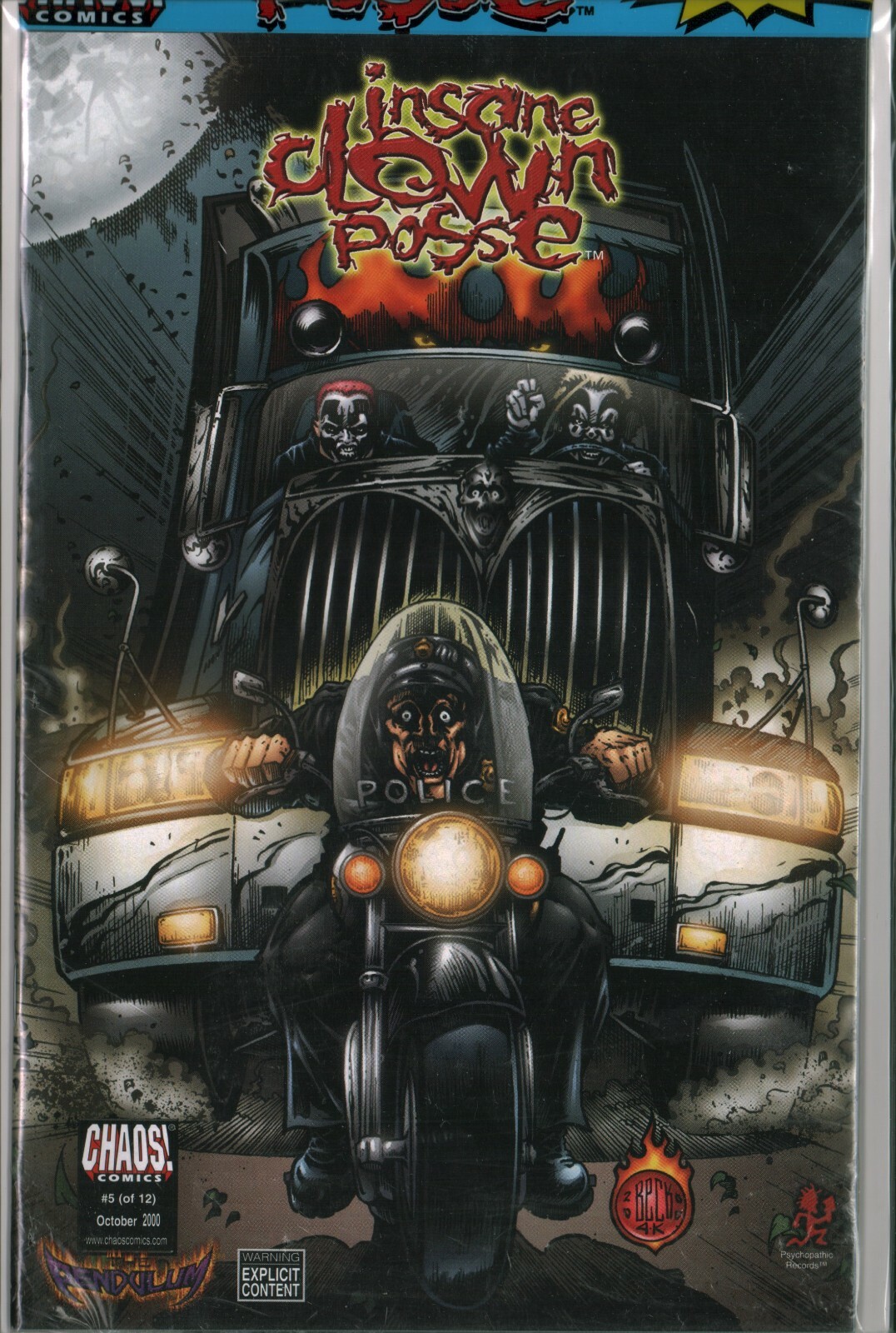 INSANE CLOWN POSSE: the PENDULUM #5 con CD Chaos sigillato, borsa mai aperta quasi nuova - (9.2)