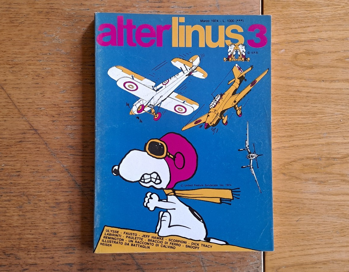 "AlterLinus" n.3, marzo 1974,  Milano Libri Edizioni, con Battaglia, Snoopy ecc.