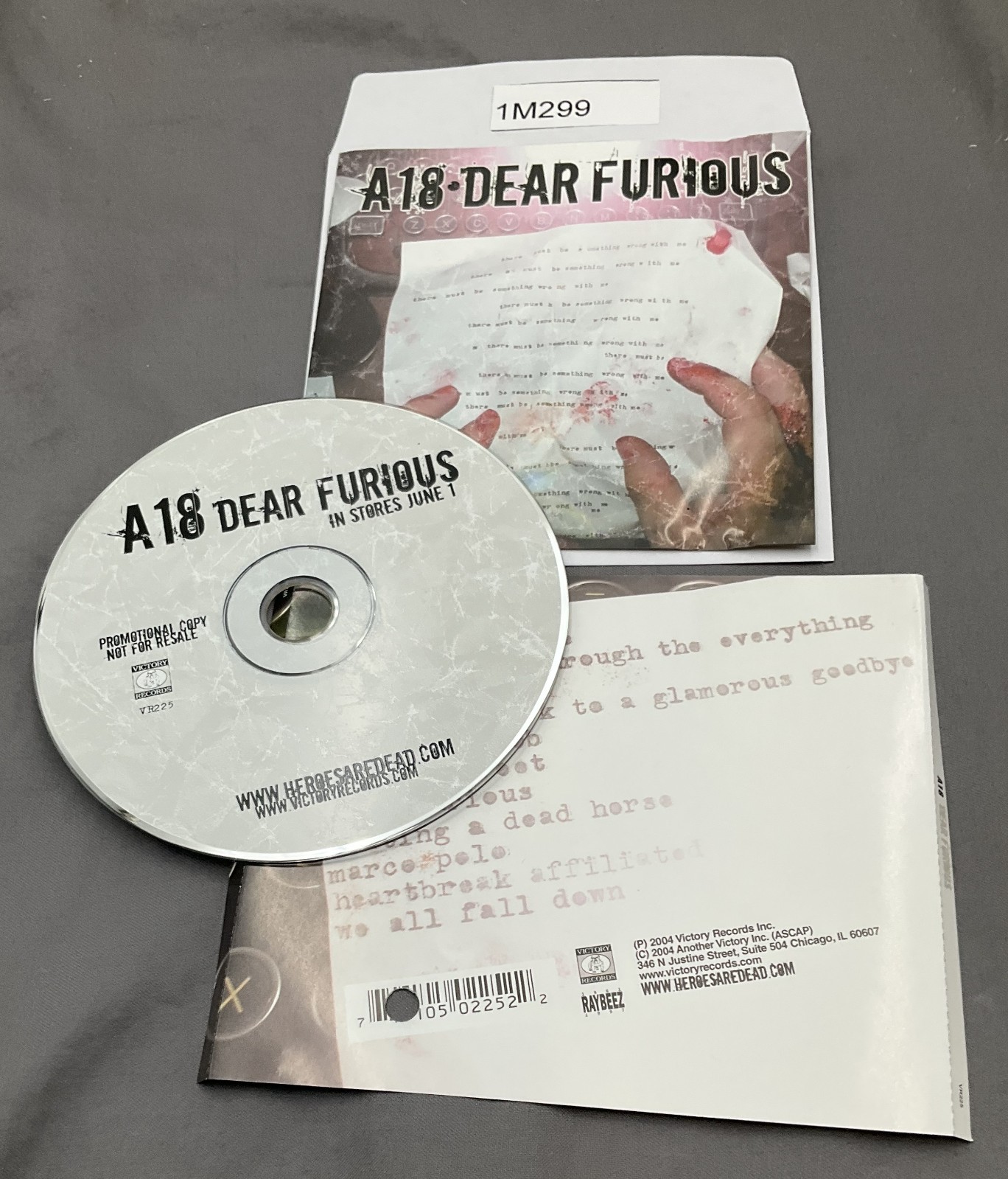 Dear Furious by A18 (CD, 2004) No Case #1M299