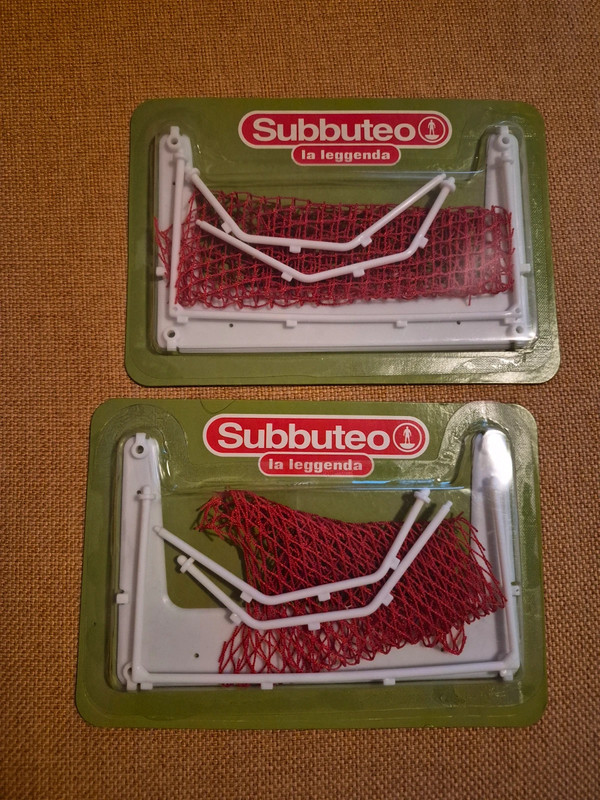 Subbuteo Porte coppia base bianca rete rossa