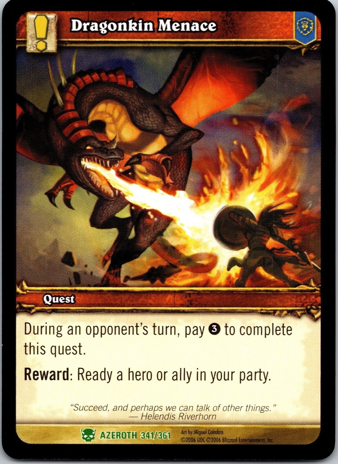 2006 Dragonkin Menace 341/361 Non Comune World of Warcraft WOW TCG