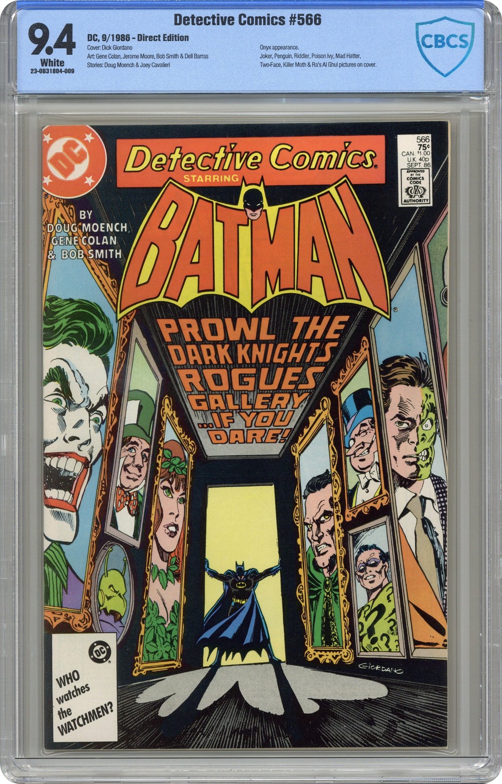 Detective Comics #566 CBCS 9.4 1986 23-0B31804-009