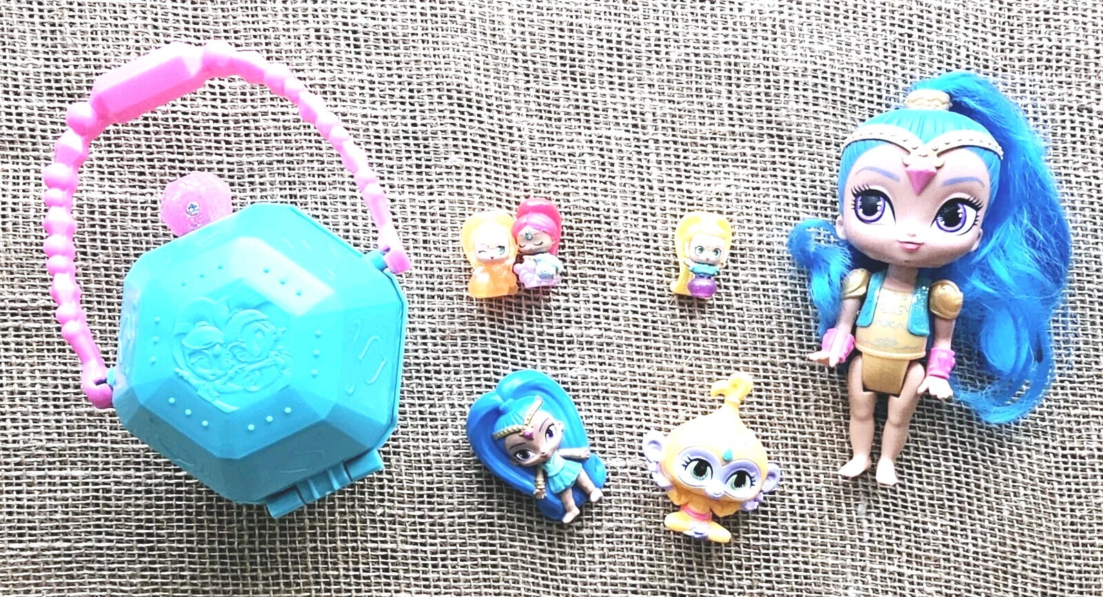 Shimmer & Shine lotto di 7 set da pacchetto Teenie Genies, 2,25 Genie, 6" Genie, 2,75" Pet