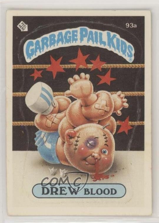1986 Topps Garbage Pail Kids Series 3 Drew Blood (No Copyright on Front) 00ah