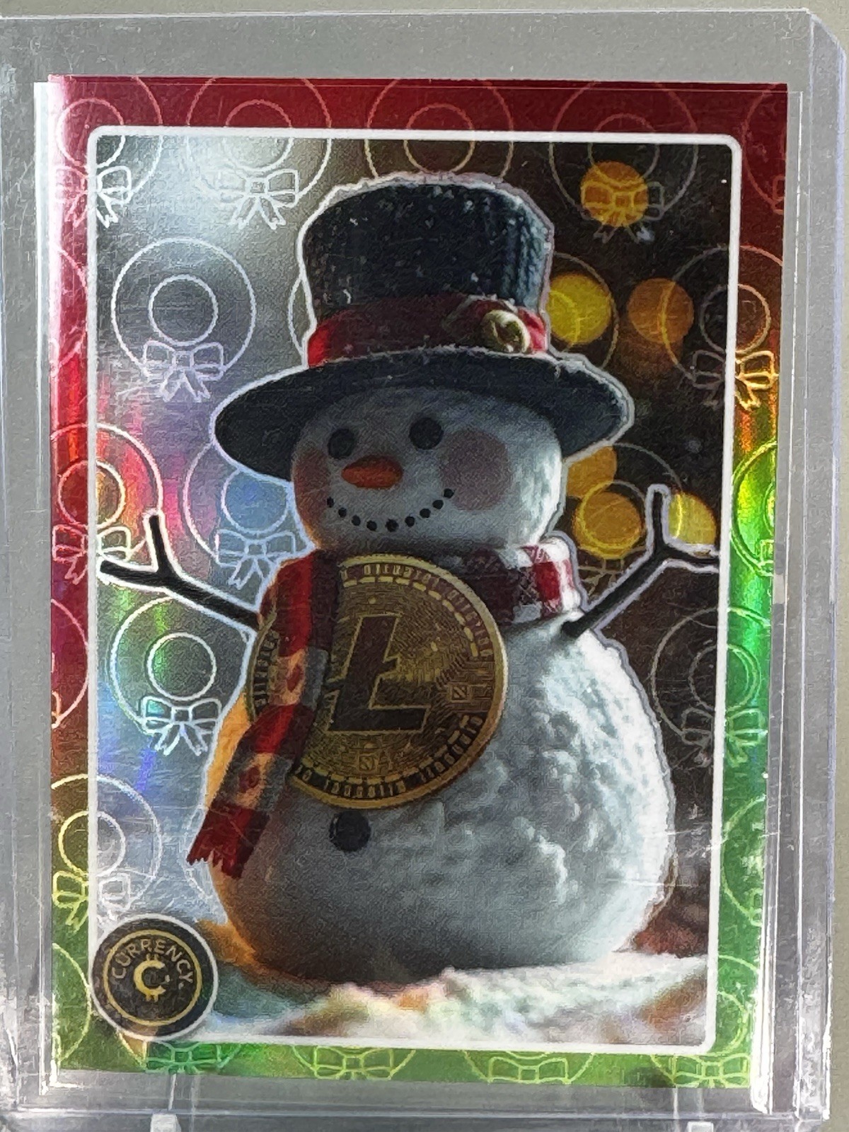 Cardsmiths Currency 24 Holiday #7 Litecoin Snowman 5/40Wreath Gemstone Refractor
