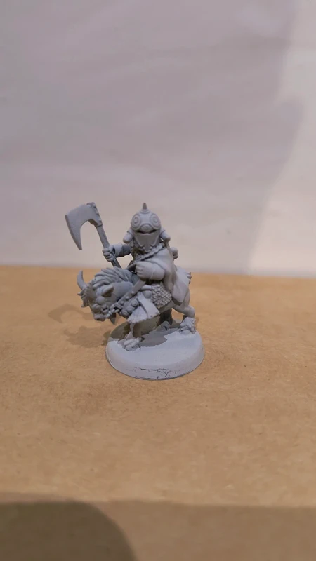D&D / boardgame / minature Dwarf on goat on a 25 base